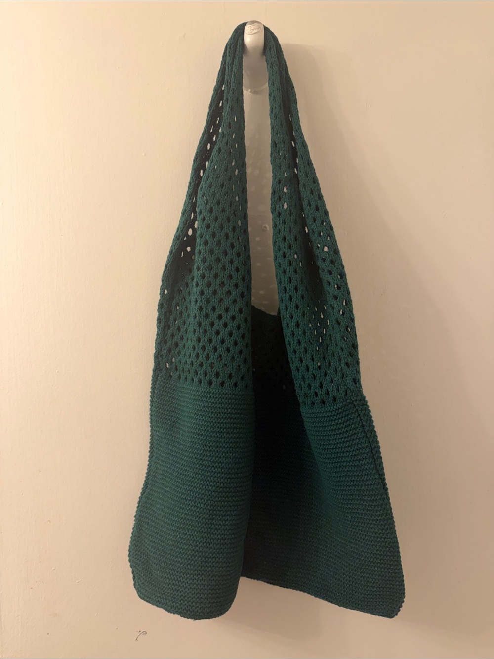 Source Unknown Dark Teal Knit Hobo Bag